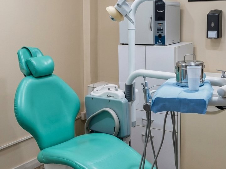 Sillón odontológico y equipamiento de esterilización